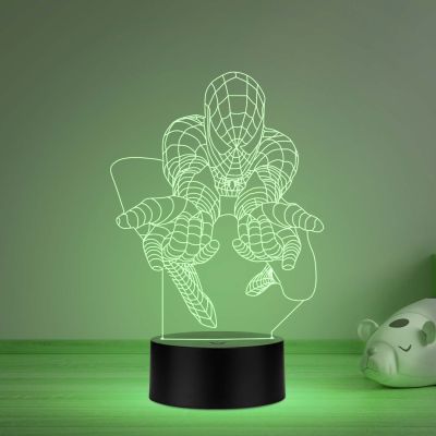 Spider Man Face Night Lamp with multicolored